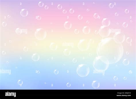 Rainbow Pastel Blurred With Bubble Background Illustration Stock Vector