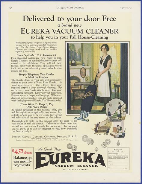 Vintage 1924 Eureka Vacuum Cleaner Appliance Art Décor 20s Print Ad Ebay