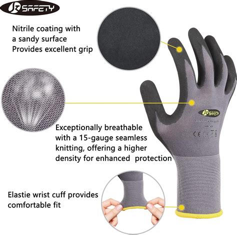 Jksafety Sandy Microfoam Guantes De Trabajo De Seguridad De Nitrilo