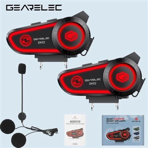 Geflalec Casque De Moto St R O Bluetooth Appel Mains Libres Tanche