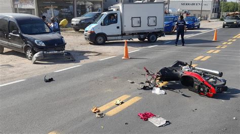 Una motociclista sufrió una fractura tras un accidente en la Ruta 38