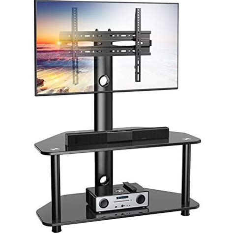 Swivel Floor Tv Stand With Storage For 32 55 Inch Tvs Corner Tv Stand