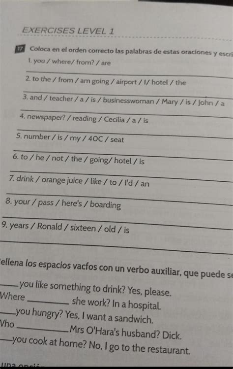 Ayudadnpor Favor Coloca En Orden Correcto Las Palabras De Estas Oraciones Y Escribe Las En