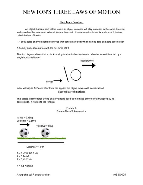 Newtons 3 Laws Of Motion Newton S Three Laws Of Motion First Law Of Motion An Object That Is