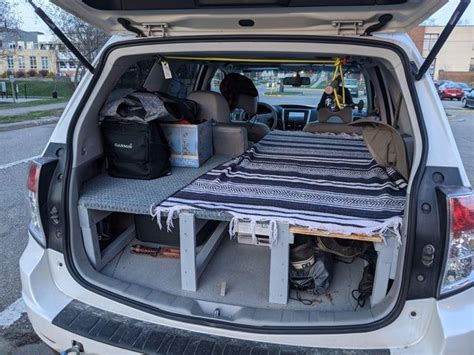 Diy Space Saving Subaru Forester Car Camping Mod Rcamping Subaru