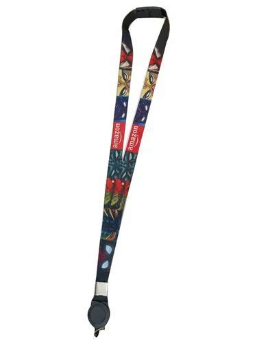 Printed Multicolor Satin Ribbon ID Card Lanyard 0 5 Inch 10inch L