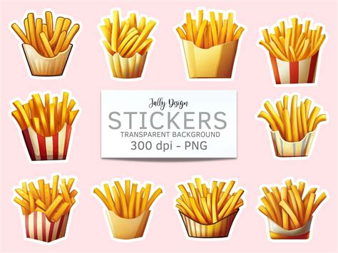 French Fries Stickers Graphic by jallydesign · Creative Fabrica