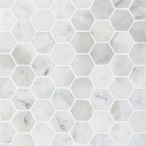 Carrara Marble Mosaic Tile 2 White Hexagon TileBar