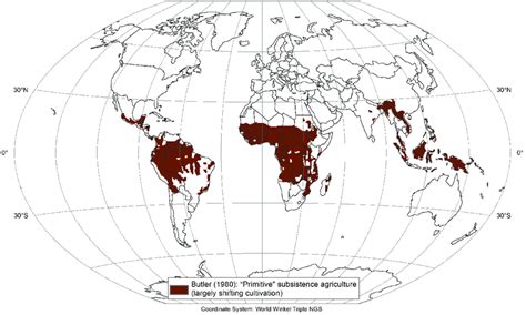 Butler (1980) map of areas where land use includes " primitive ...