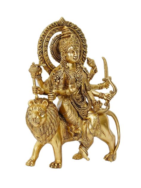 Brass Durga Maa Idol Statue Shaila Putri Kali Sculpture Durga With