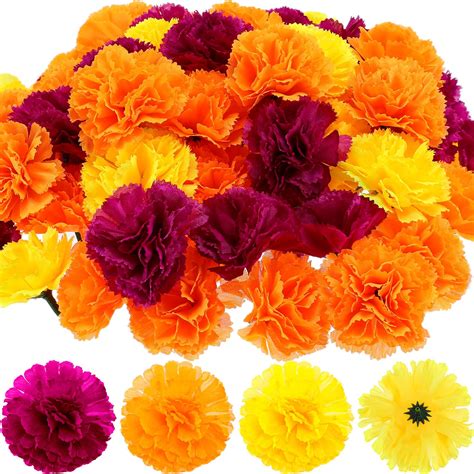 Amazon Willbond Pcs Marigold Flower Head Mexican Artificial