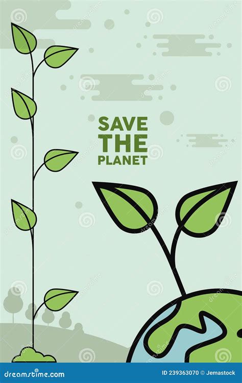 Save The Planet Poster Stock Illustration Illustration Of Environment