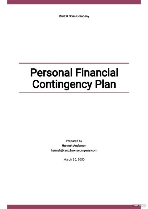 Contingency Plan Templates 6 Docs Free Downloads