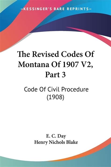 The Revised Codes Of Montana Of V Part Code Of Civil