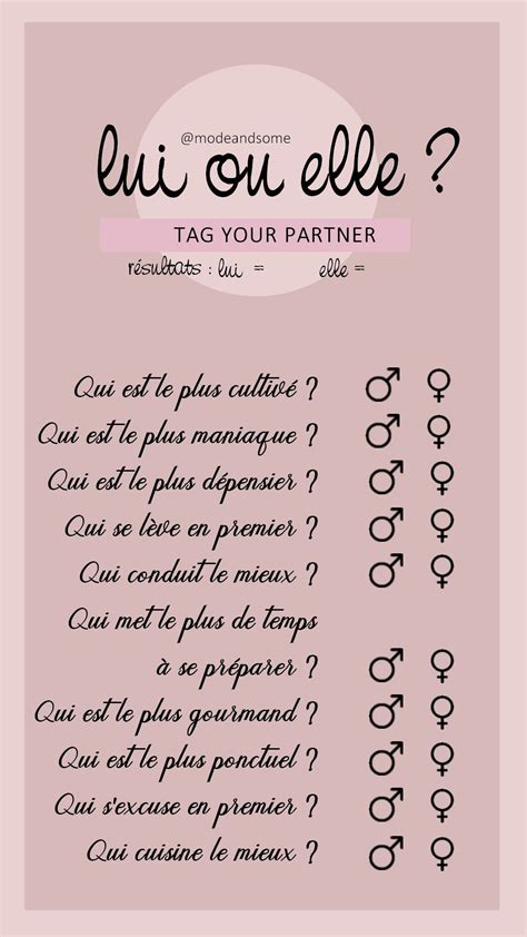 Lui Ou Elle Template Question Pour Faire Avec Jeu A Faire A Deux Quand On S Ennuie