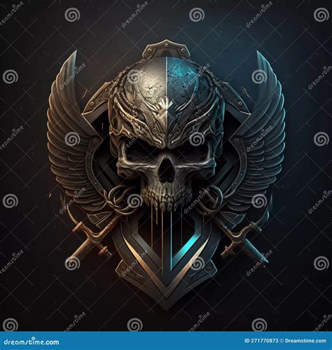 Emblema Del Logo De Las Fuerzas Especiales De Color Con Cráneo Alado