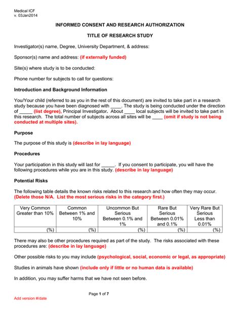 Medical Research Informed Consent Document Docx