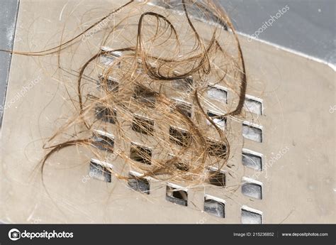 Perte Cheveux Sous Douche Longs Cheveux Bruns Mouillés Sur Rampe Image Libre De Droit Par