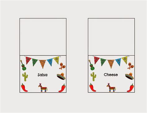 Diy Taco Bar Party Table Tents Free Printables