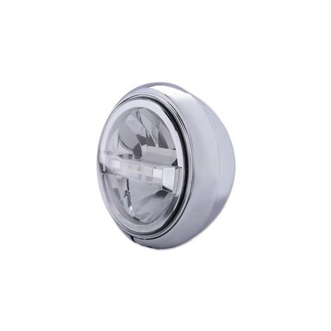 Faro Moto Anteriore Bates Style Led Hd Style Type Cromato