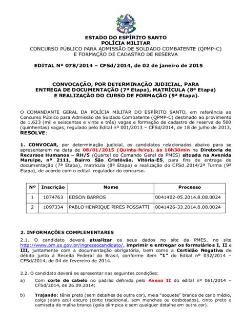 Preenchível Disponível pm es gov pmes polcia militar do estado do