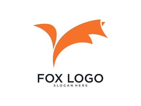 Elegantes Fuchs Silhouette Logo Design Premium Vektor