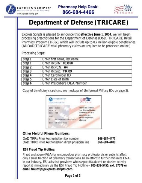 Tricare Express Scripts Id Card Number Infoupdate Org