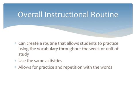 Ppt Instructional Routines For Introducing And Teaching Vocabulary