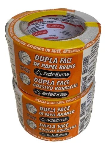 Fita Dupla Face Papel 12x30 Adelbras 12 Rolos Frete Grátis