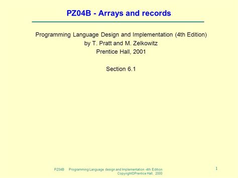 Pz04b Programming Language Design And Implementation 4th Edition Copyright©prentice Hall Pz04b