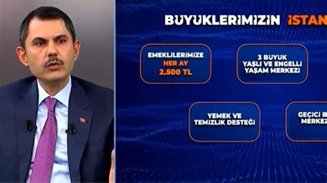 AK Parti nin İBB adayı Murat Kurum canlı yayında emeklilere müjdeyi verdi