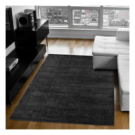 Tapis shaggy 160x230 SILKY TOUCH Noir OEKO TEX idéal pour Salon Leroy