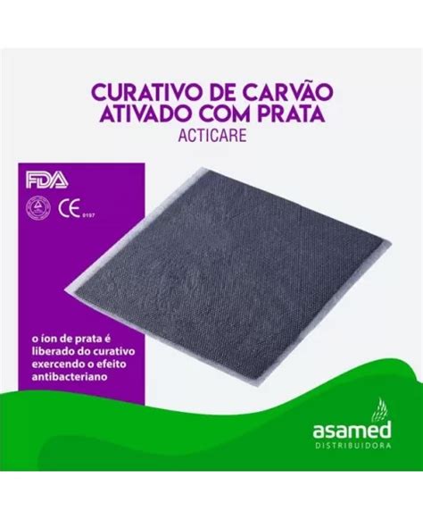 CURATIVO CARVAO ATIVADO C PRATA 10 5X10 5CM ACTICARE AG VITAMEDICAL