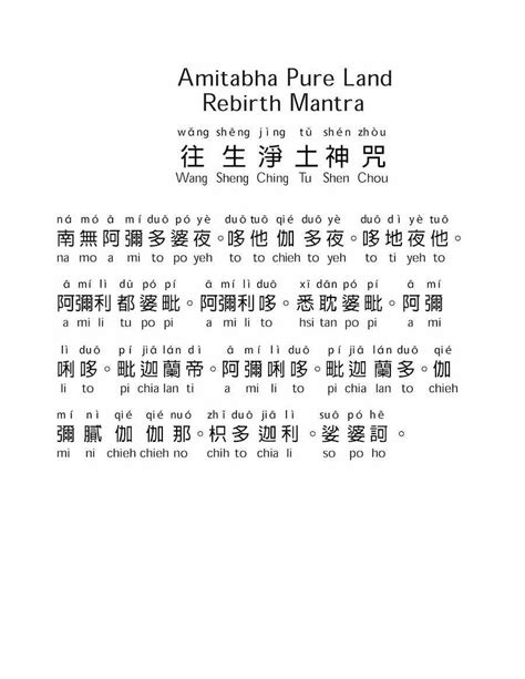 Amitabha Pure Land Rebirth Mantra Artofit