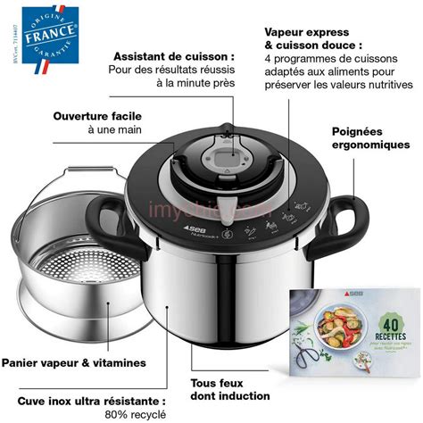 Autocuiseur Cocotte Minute En Inox 2en1 6L Tous Feux Seb Nutricook