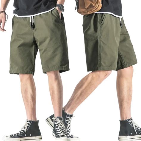 Pantalones Cortos El Sticos De Tiro Medio Con Bolsillos Y Cord N Para