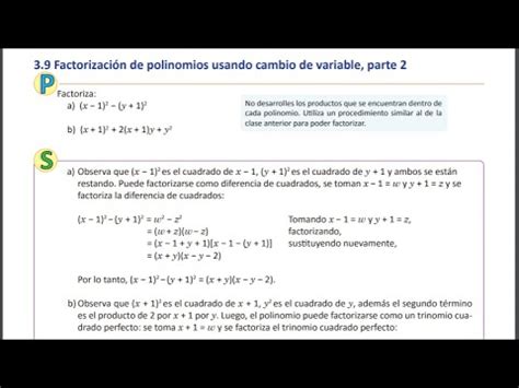 3 9 Factorización de polinomios usando cambio de variable parte 2