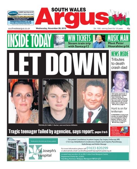 Pin On South Wales Argus Front Pages