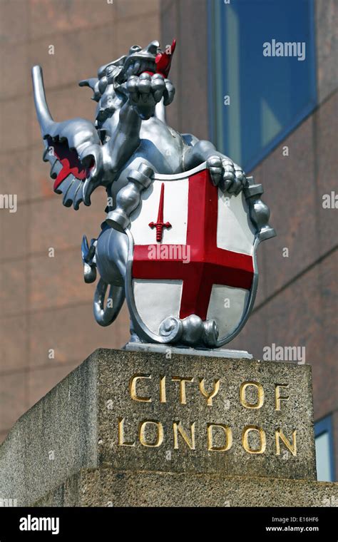 City of London boundary mark Dragon statue on London Bridge, London ...