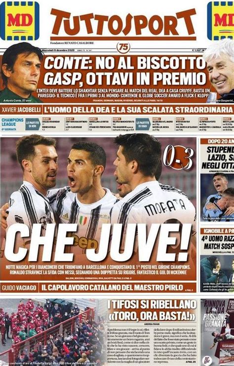 Tuttosport La Prima Pagina Di Oggi 9 Dicembre 2020 Pianeta Milan