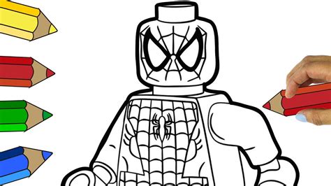 How To Draw Lego Marvel Spiderman Easy Como Dibujar A Spiderman Lego