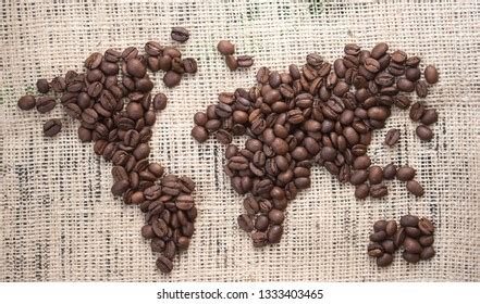 World Map Coffee Beans Stock Photo Edit Now 1333403483