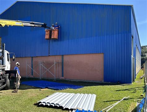 Obras estruturais Ginásio de esportes da Escola Leonel terá