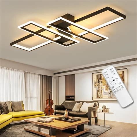 Kiwaezs Plafonnier Led Moderne W Dimmable Grand Lustre De Plafond