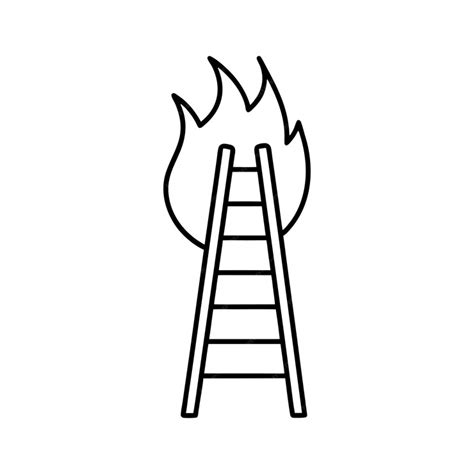 Premium Vector Fire Ladder Silhouette Vector Illustration Line Art Design