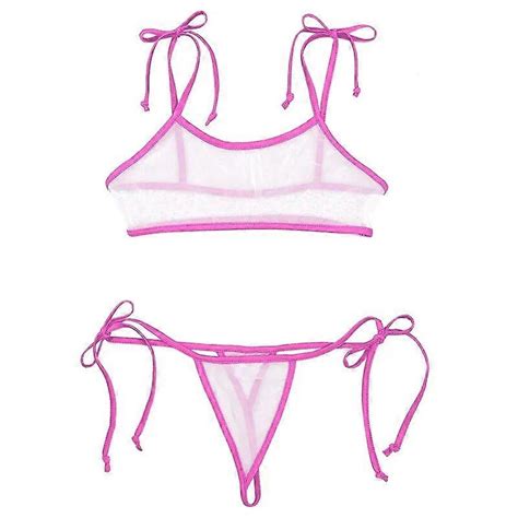 DPOIS Sexy Mini Bikini Set Women Bathing Suit Low Waist Mesh See
