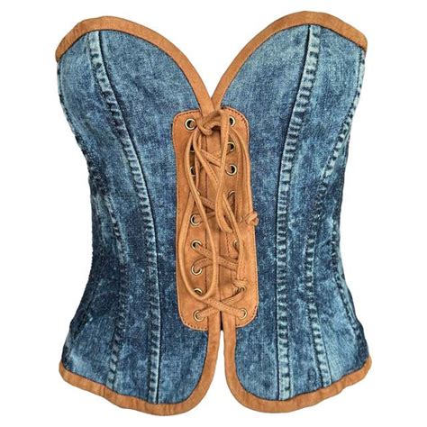 Dolce And Gabbana Sleeveless Denim Dress With Boned Corset Seen On