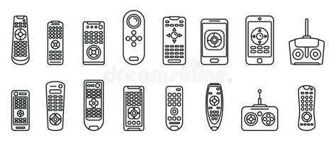 Iconos De Control Remoto Manual Establecer Estilo De Esquema