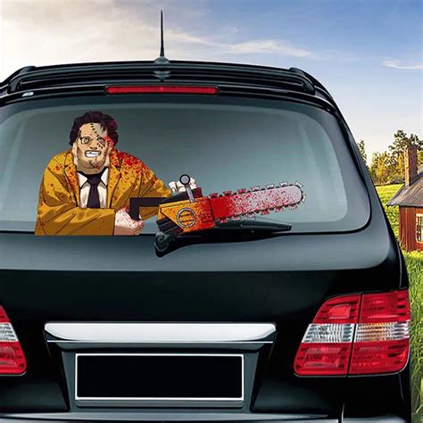 Car Rear Window Wiper Sticker Halloween Horror Waving Decals Auto