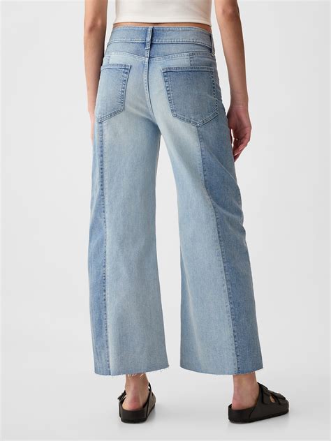 High Rise Stride Wide Leg Ankle Jeans Gap